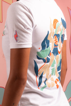 PLAYERA BLANCO JUEGA COMO NIÑA