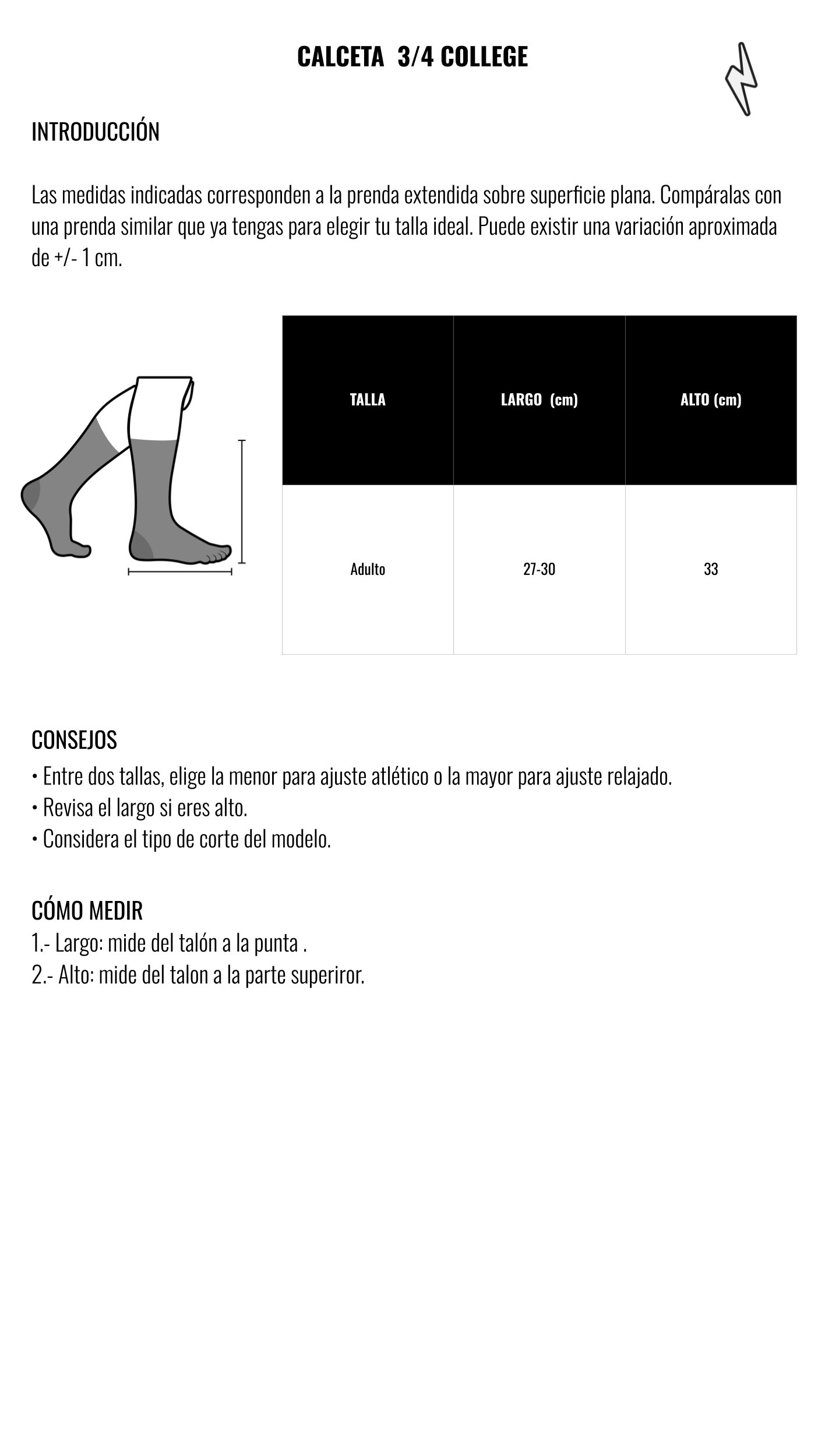 Guía de tallas