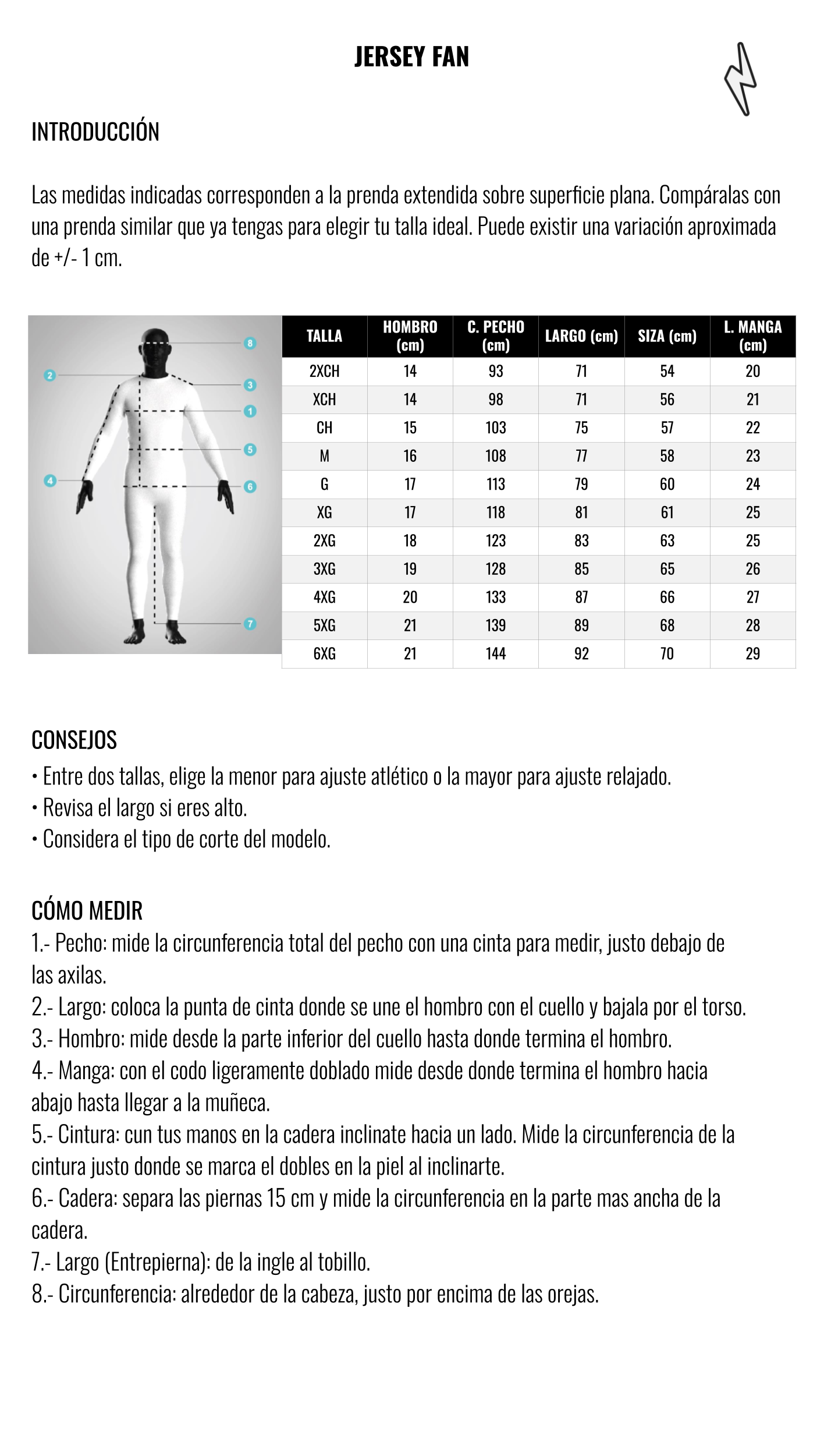 Guía de tallas