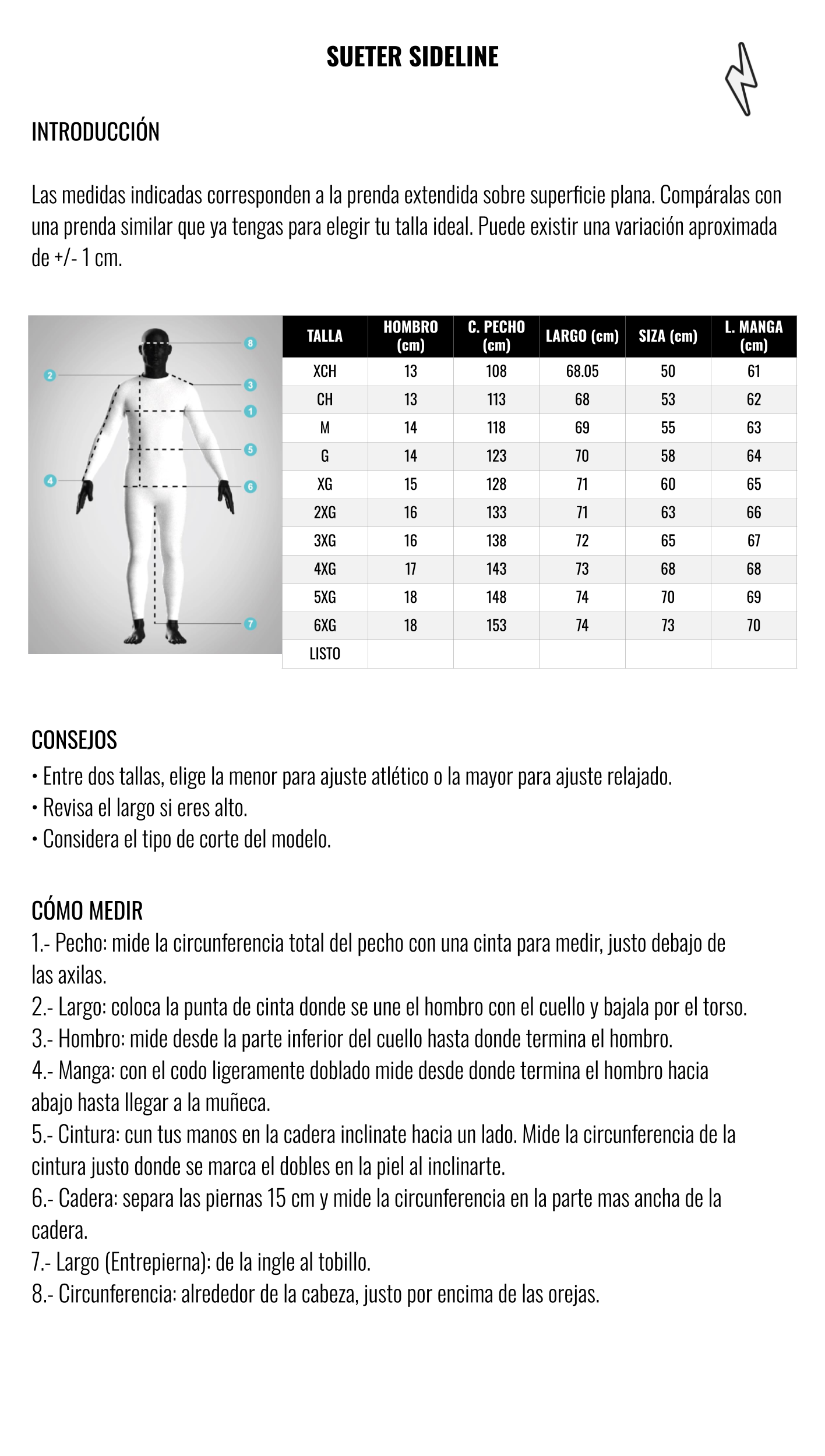 Guía de tallas