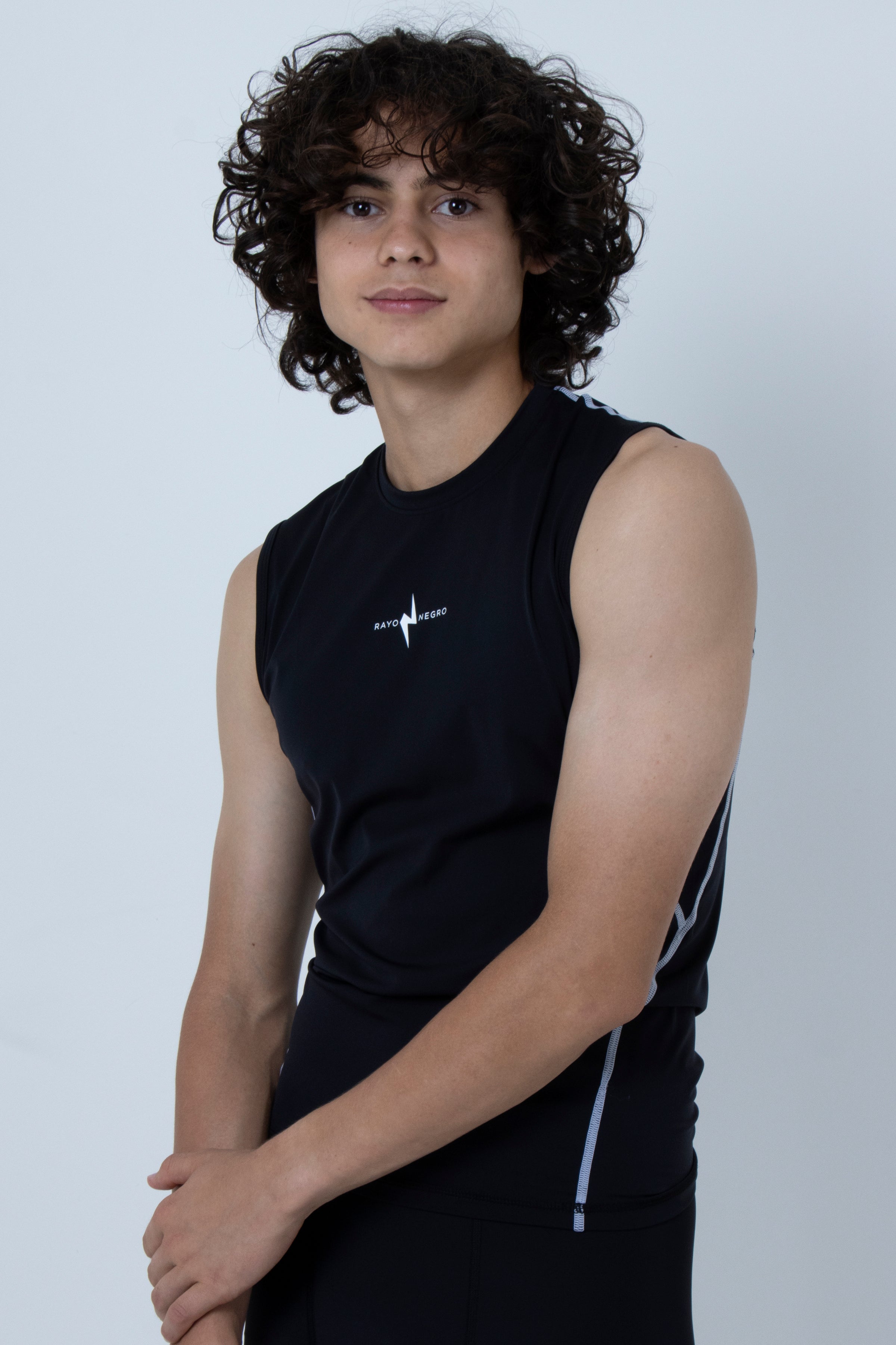 RayoNegro_RayoNegroFutbolAmericano_RopaDeFutbolAmericano_BodyFutbol americano_EquipoParaFútbolAmericano_BodyParaFootballAmericano_BodyWarrior_BodySinMangas_BodyInfantil_BodyNegro